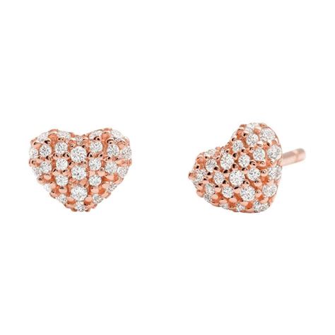 michael kors rose gold heart stud earrings|michael kors mk stud earrings.